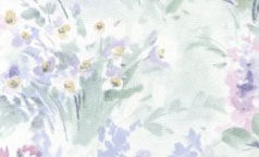Dollhouse Miniature Pre-pasted Wallpaper, Garden Mural, Lavender
